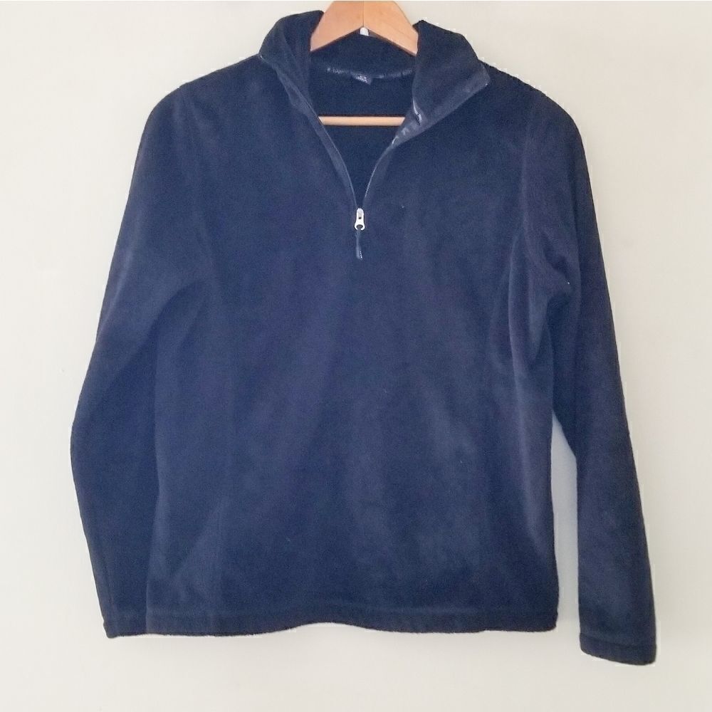 Lands End size 6-8 black 3/4 zip